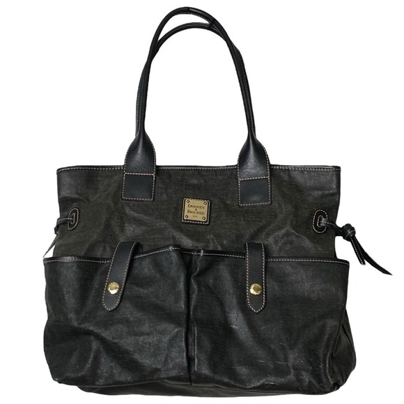 Dooney & Bourke Tote Shoulder Bag Black Old Money Minimalist Timeless Classic - Picture 3 of 16
